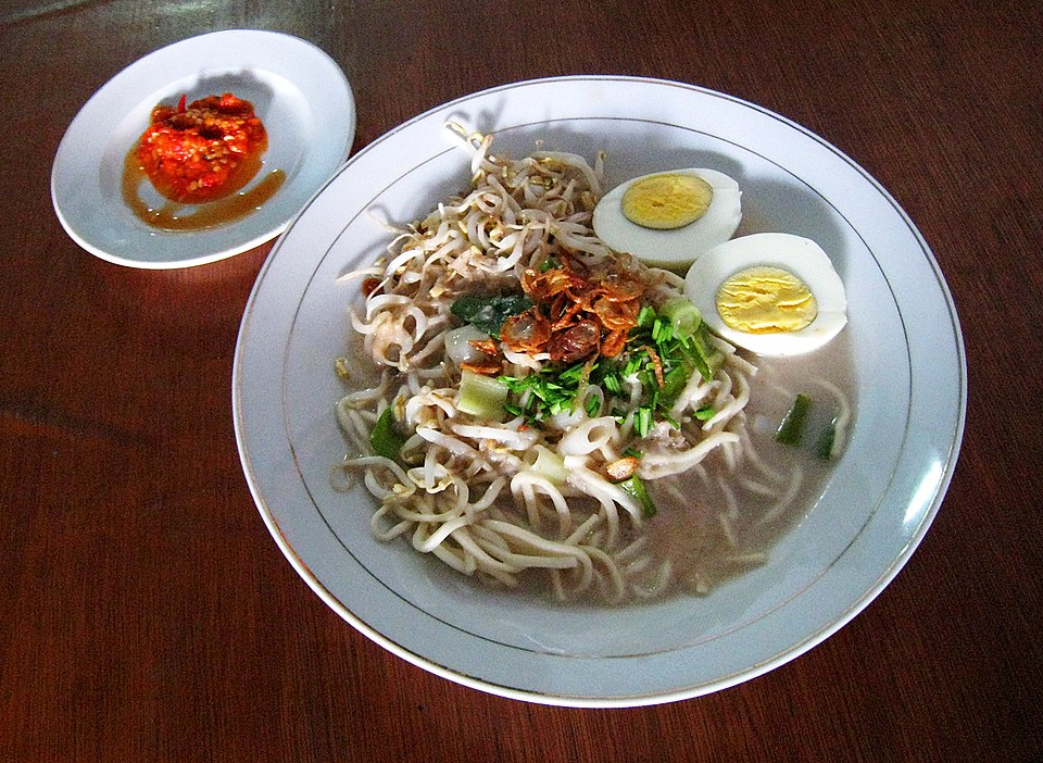 Blanched Shrimp Noodle Soup - Traditional Indonesia dish