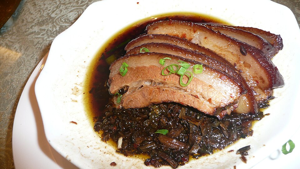 braised pork slices - Traditional China dish