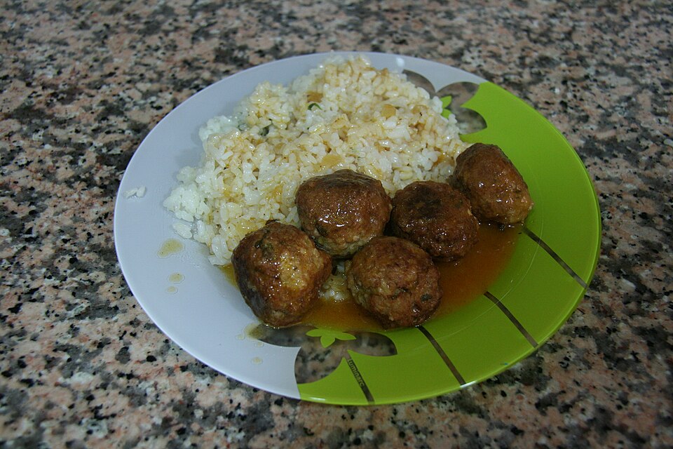 meatballs with rice - Traditional Spain dish