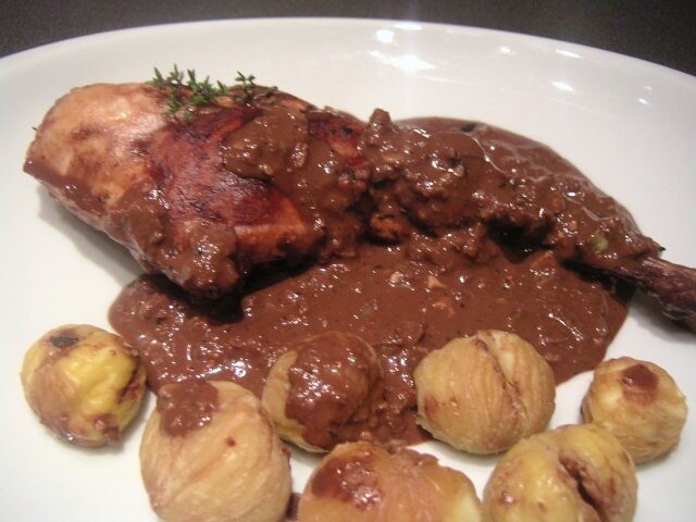 Rabbit with chocolate - Traditional Spain dish