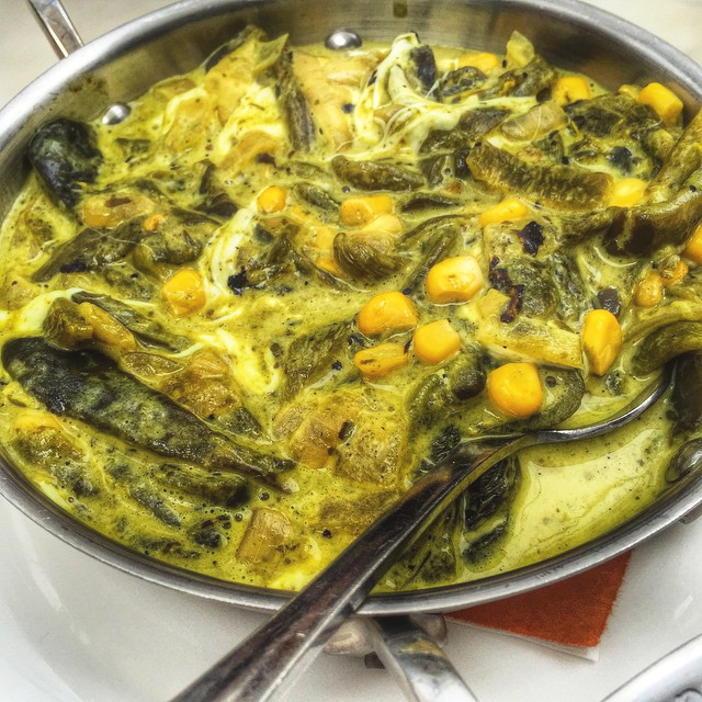 Rajas con crema - Traditional Mexico dish