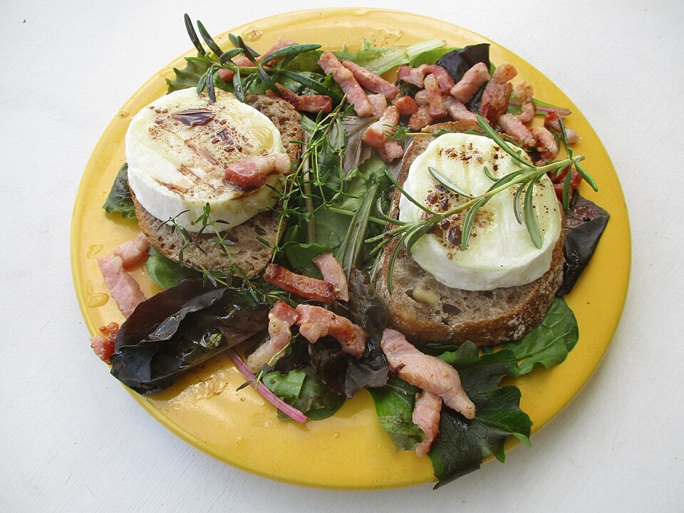 warm goat cheese salad - Traditional France dish