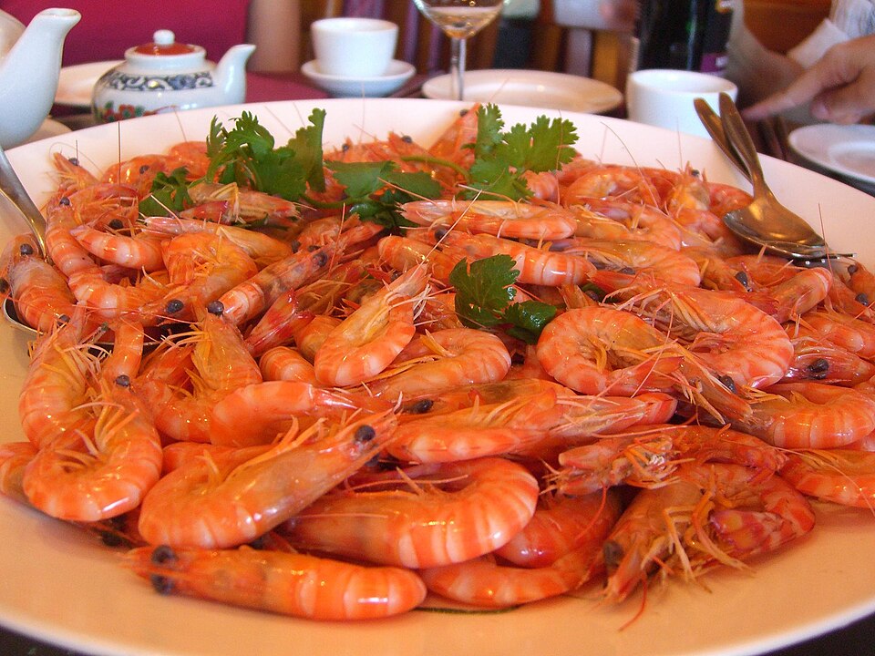 White boiled shrimp - Traditional China dish